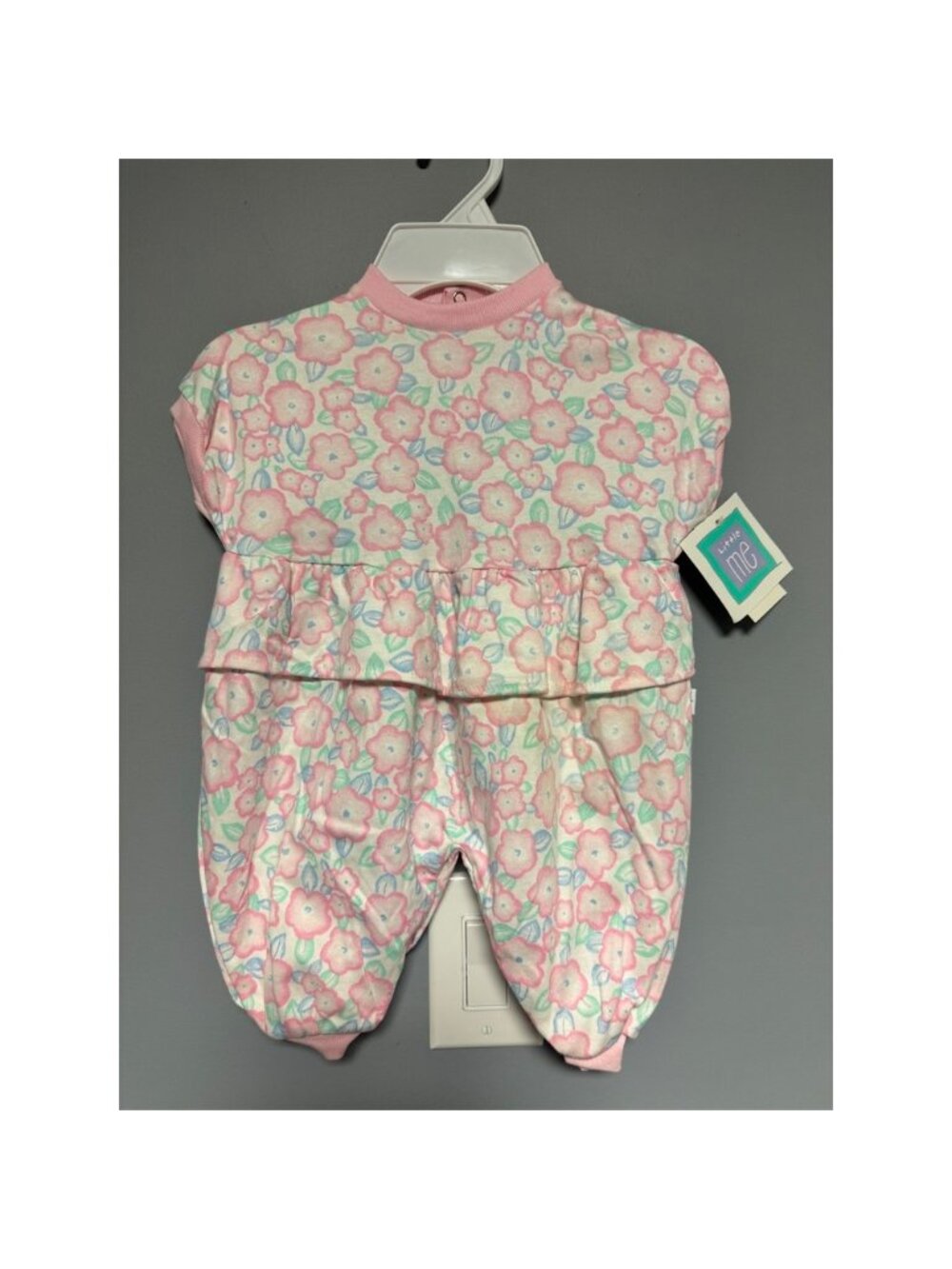 Little Me Baby Girls Pink Floral Ruffle Romper Jumpsuit 6 Months Chic Summet NWT